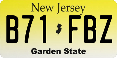 NJ license plate B71FBZ