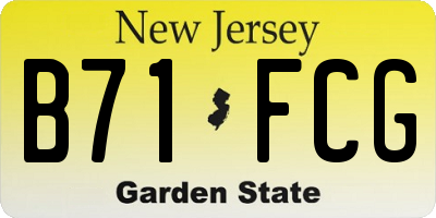 NJ license plate B71FCG