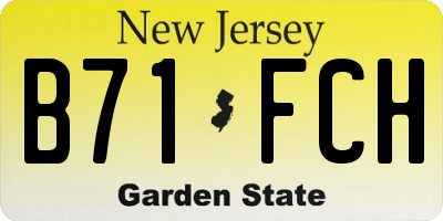 NJ license plate B71FCH