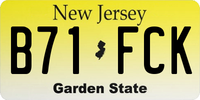 NJ license plate B71FCK