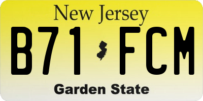 NJ license plate B71FCM