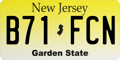 NJ license plate B71FCN