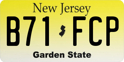 NJ license plate B71FCP
