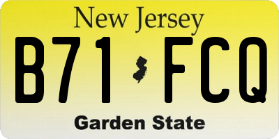 NJ license plate B71FCQ