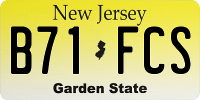 NJ license plate B71FCS