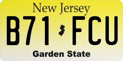 NJ license plate B71FCU
