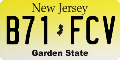 NJ license plate B71FCV