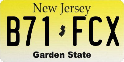 NJ license plate B71FCX