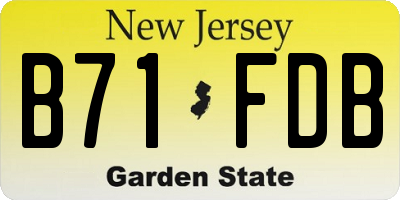 NJ license plate B71FDB