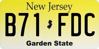 NJ license plate B71FDC