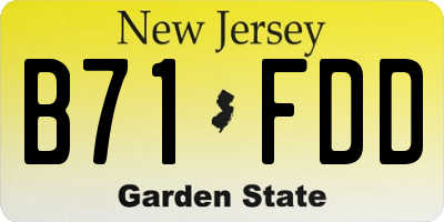 NJ license plate B71FDD