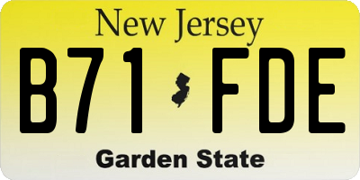 NJ license plate B71FDE