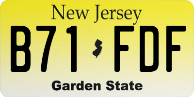 NJ license plate B71FDF