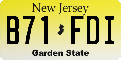 NJ license plate B71FDI