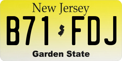 NJ license plate B71FDJ