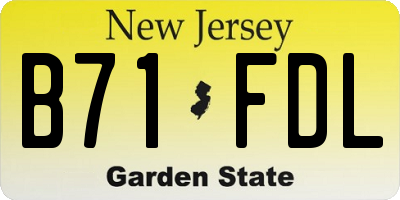 NJ license plate B71FDL