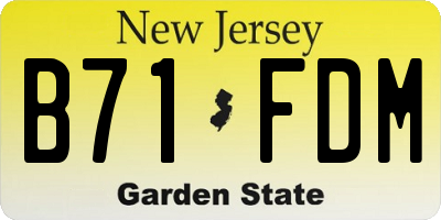 NJ license plate B71FDM