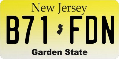 NJ license plate B71FDN