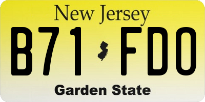 NJ license plate B71FDO