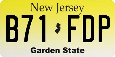 NJ license plate B71FDP