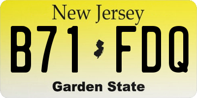 NJ license plate B71FDQ