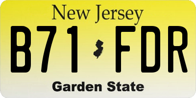 NJ license plate B71FDR