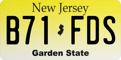 NJ license plate B71FDS