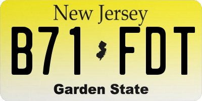 NJ license plate B71FDT