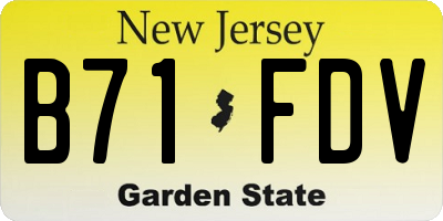 NJ license plate B71FDV