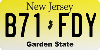 NJ license plate B71FDY