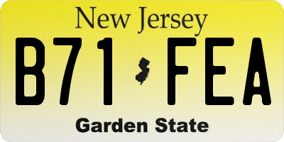 NJ license plate B71FEA