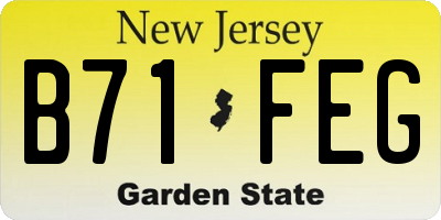 NJ license plate B71FEG