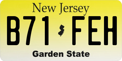 NJ license plate B71FEH