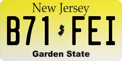 NJ license plate B71FEI