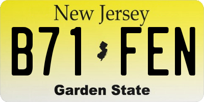 NJ license plate B71FEN