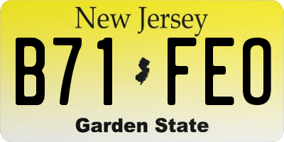 NJ license plate B71FEO