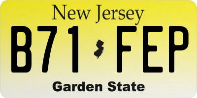 NJ license plate B71FEP