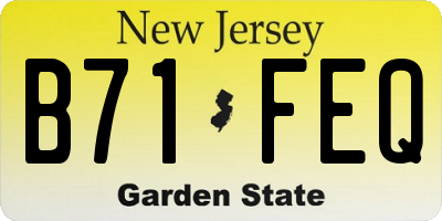NJ license plate B71FEQ