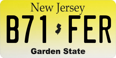 NJ license plate B71FER
