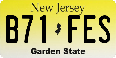 NJ license plate B71FES