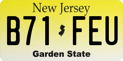 NJ license plate B71FEU
