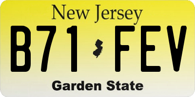 NJ license plate B71FEV