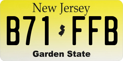 NJ license plate B71FFB