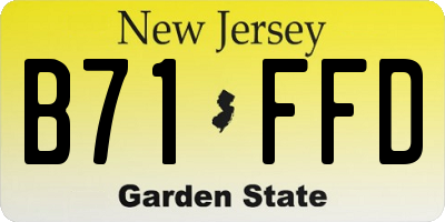 NJ license plate B71FFD