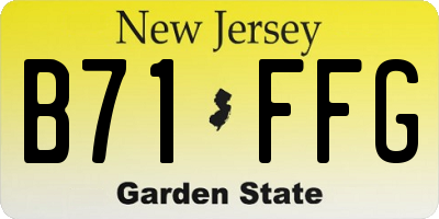 NJ license plate B71FFG