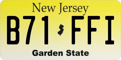 NJ license plate B71FFI