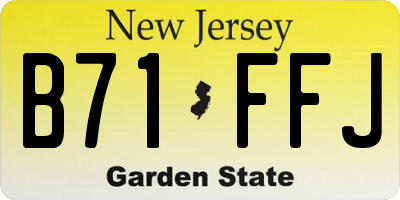 NJ license plate B71FFJ