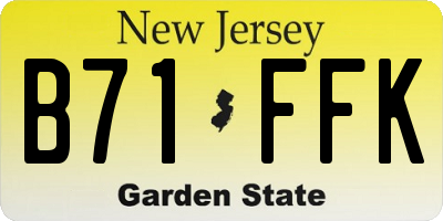 NJ license plate B71FFK