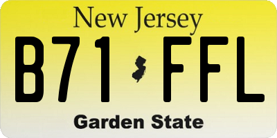 NJ license plate B71FFL