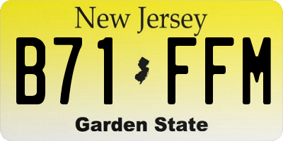 NJ license plate B71FFM